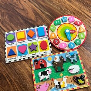 Wood kids toys Colorful Learning Puzzle Set